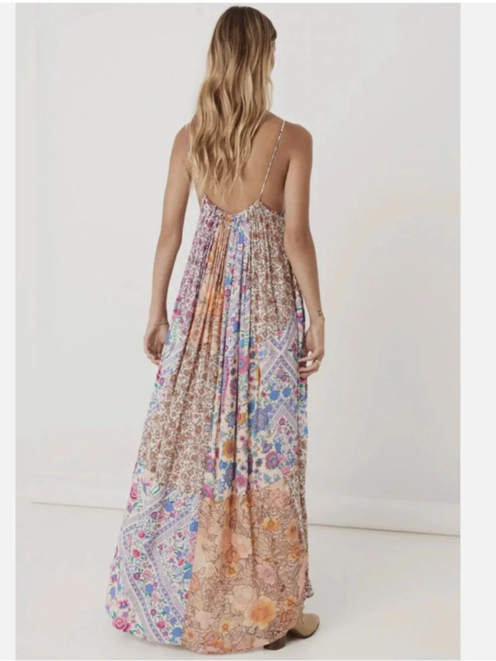 Spell & The Gypsy Renew Patchwork Strappy Maxi Dress | Medium | NWOT | Rare - Picture 2 of 12